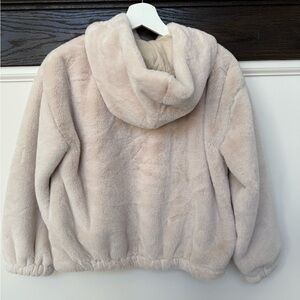Zara Kids Cream Faux Fur Jacket